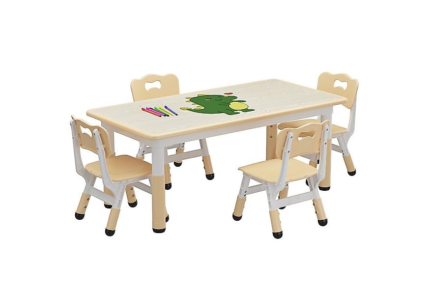 GarveeMore Kindersitzgruppe Kindertisch und Stuhl Set Höhenverstellbar mit günstig online kaufen