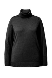Ulla Popken Strickpullover Rollkragenpullover breite Rippbündchen günstig online kaufen