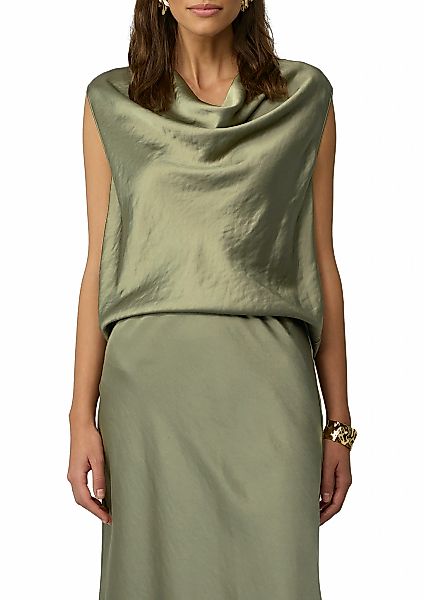 s.Oliver BLACK LABEL Shirttop, mit Wasserfall-Kragen günstig online kaufen