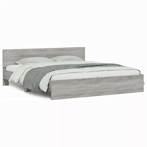 vidaXL Bettgestell mit Kopfteil Braun Eiche-Optik 200x200 cm1946520 günstig online kaufen