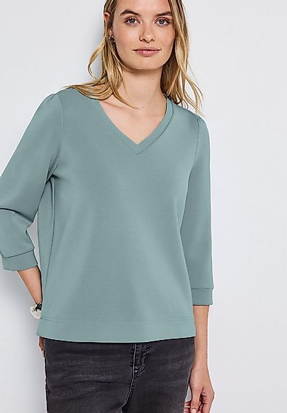 STREET ONE V-Shirt mit Raffung an der Schulter günstig online kaufen