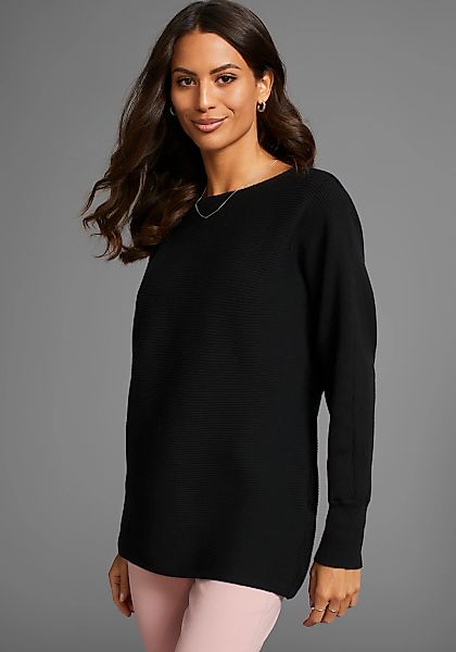 Laura Scott Rundhalspullover, in oversized Form mit Rippstruktur günstig online kaufen