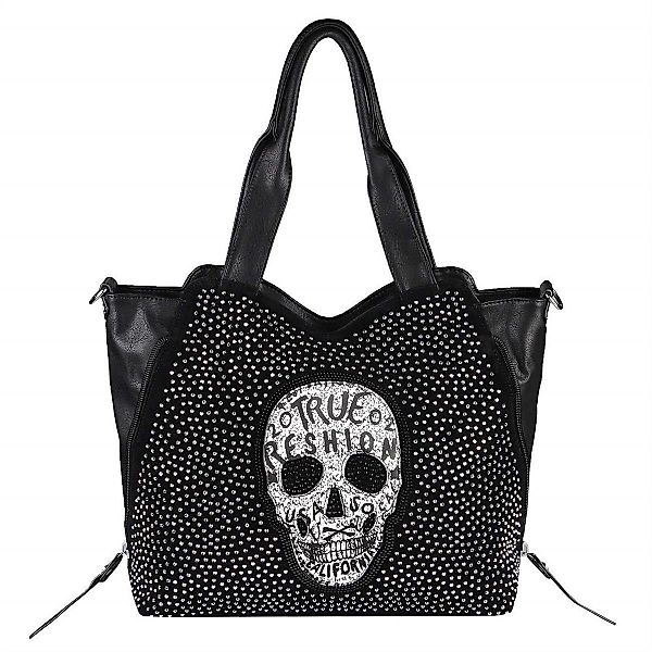 ITALYSHOP24 Schultertasche Damen XXL Totenkopf Shopper günstig online kaufen