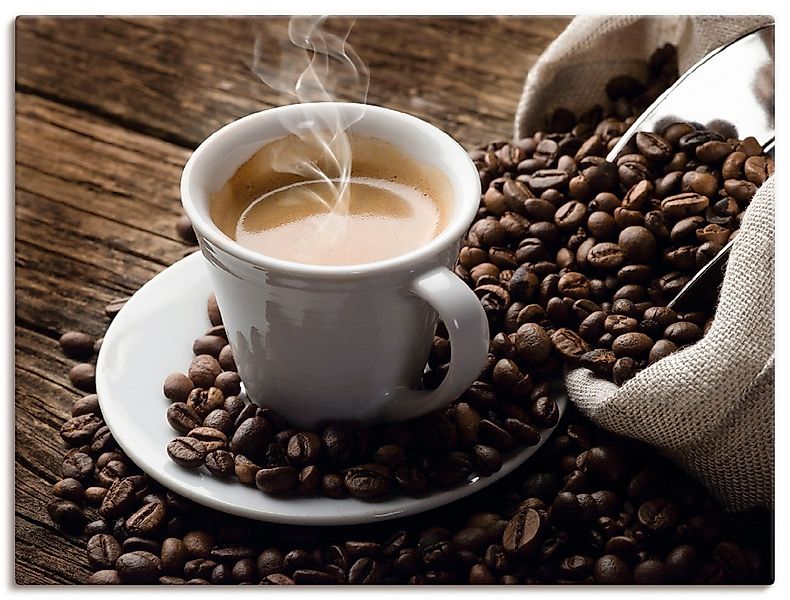 Artland Wandbild "Heißer Kaffee - dampfender Kaffee" Getränke 1 Stk. tlg. a günstig online kaufen