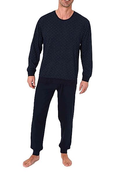Normann Pyjama Normann Herren Schlafanzug lang mit Bündchen in Minimal Prin günstig online kaufen