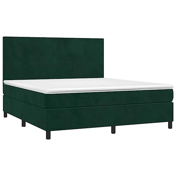 vidaXL Boxspringbett mit Matratze Dunkelgrün 180x200 cm Samt 3142920 günstig online kaufen
