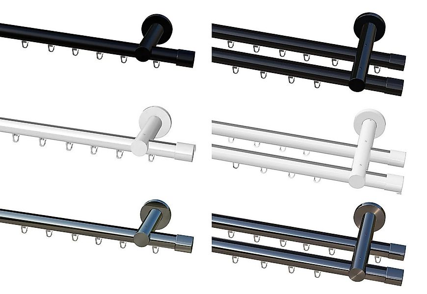 Garduna Gardinenstange Ø 20mm Innenlauf Komplettset inkl. X-Gleiter in Prof günstig online kaufen