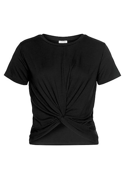 LASCANA Kurzarmshirt in verkürzter Länge, Crop Top, T-Shirt mit Knotendetai günstig online kaufen