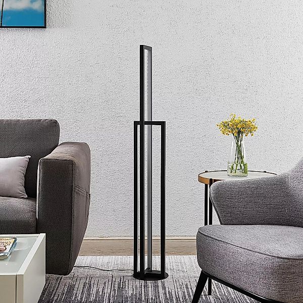 Lucande LED-Stehleuchte Hylda, 123 cm, schwarz, Aluminium günstig online kaufen