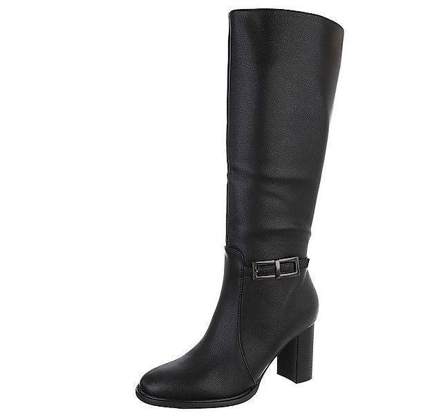 Ital-Design Elegante Damenstiefel mit Blockabsatz und Schnalle High-Heel-St günstig online kaufen