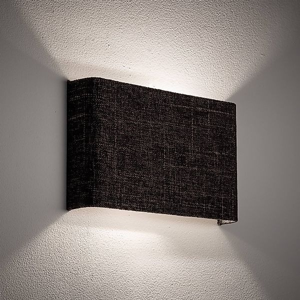 Wandlampe Amarela B, schwarz melange, Textil, G9 günstig online kaufen