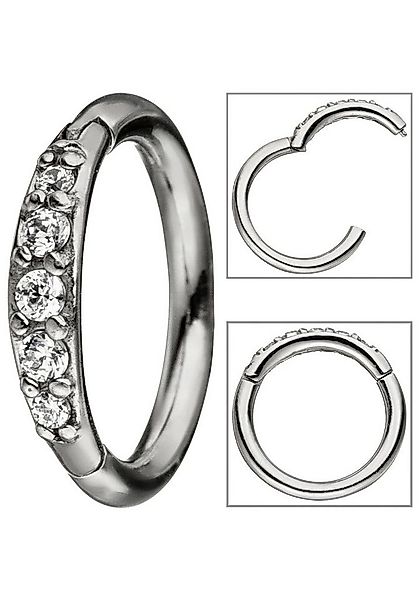 JOBO Nasenpiercing, Segmentring Edelstahl mit Kristallsteinen günstig online kaufen