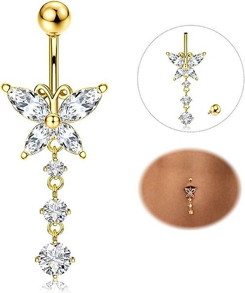 YADOCA Bauchnabelpiercing Bauchnabelpiercing Titan Silber Gold günstig online kaufen