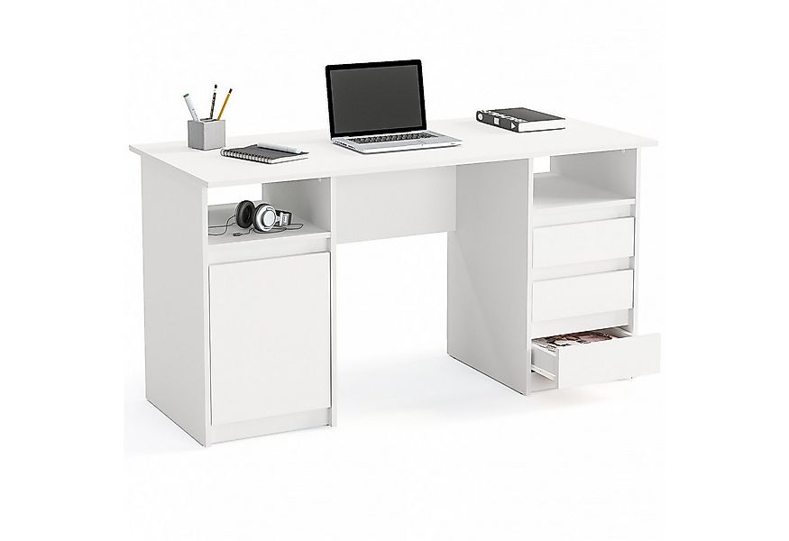 KOMTO Schreibtisch Oslo 145 Schreibtisch mit Schubladen Moderner Büro PC-Ti günstig online kaufen