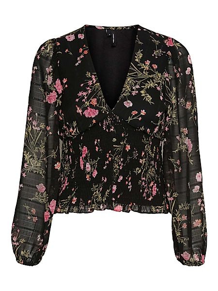 Vero Moda Langarmbluse Rosa (1-tlg) Drapiert/gerafft günstig online kaufen