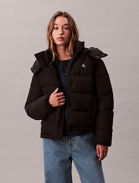 Calvin Klein Jeans Steppjacke "MATTE MONOLOGO MW SHORT PUFFER", mit Kapuze, günstig online kaufen