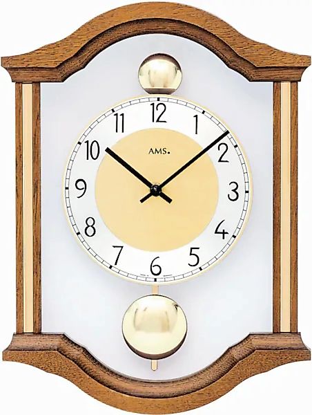 AMS Pendelwanduhr »W7447/4«, Quarzuhr, Holzgehäuse, Eiche,Esszimmer,Wohnzim günstig online kaufen