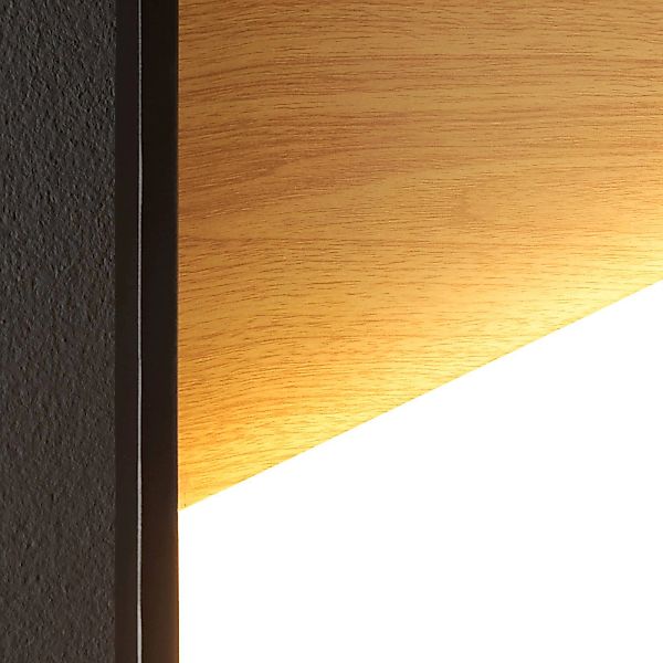 LED-Wandleuchte Vista, holz hell/schwarz, 30 x 30 cm günstig online kaufen