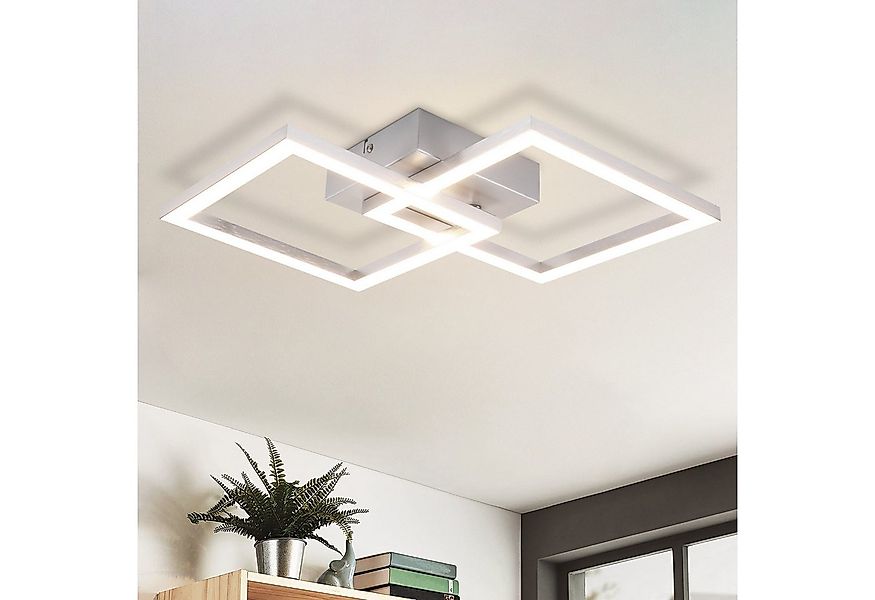 Nettlife LED Deckenleuchte Eckig Silber Modern Schlafzimmer 24W Metall 3000 günstig online kaufen