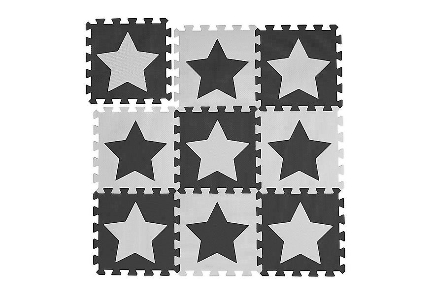 relaxdays Spielmatte Puzzlematte Sterne, Weiß-Grau günstig online kaufen