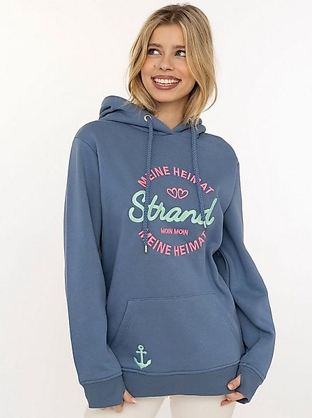 Zwillingsherz Hoodie "Meine Heimat" mit aufgesticktem "Strand"-Schriftzug v günstig online kaufen