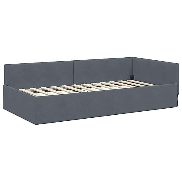 vidaXL Bett Eckbettgestell Dunkelgrau 80 x günstig online kaufen