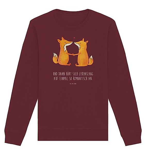 Mr. & Mrs. Panda Longpullover Größe XXL Füchse Liebe - Burgundy - Geschenk, günstig online kaufen