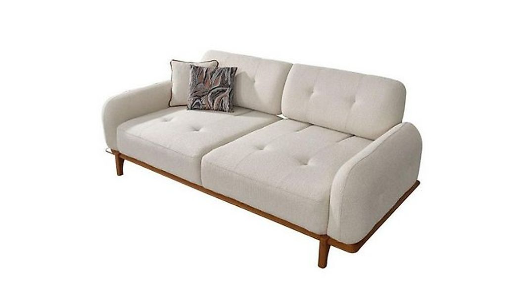 Xlmoebel 3-Sitzer Beiges Polstersofa für drei Personen - Modernes Stoffsofa günstig online kaufen