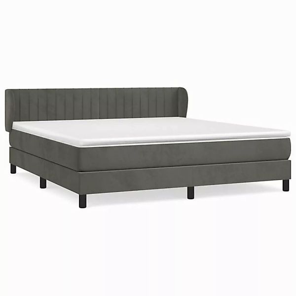 furnicato Bett Boxspringbett mit Matratze Dunkelgrau 180x200 cm Samt (1-tlg günstig online kaufen