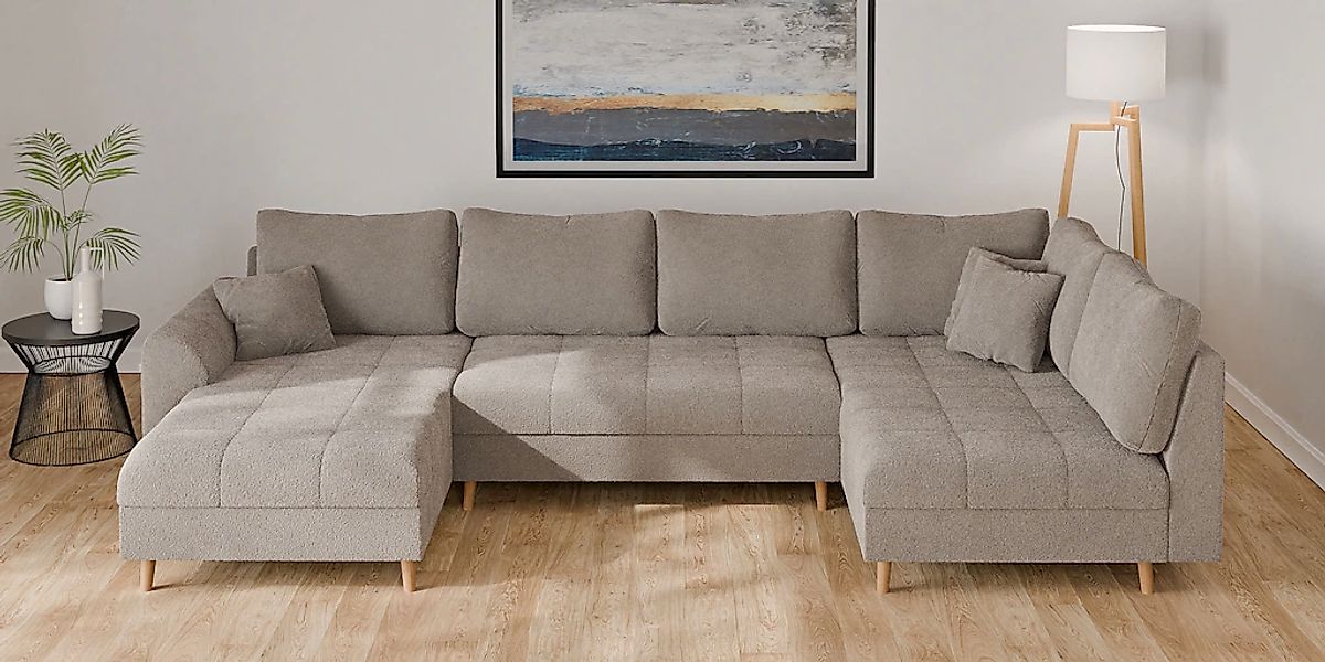 Home affaire Wohnlandschaft "CHARRE U-Form mit Ottomane, Maße B/T/H: 310/16 günstig online kaufen