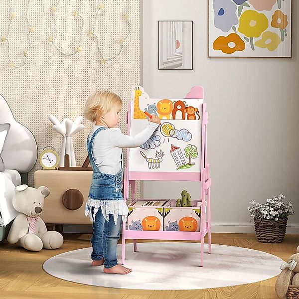 BlingBin Standtafel 2-in-1 Kindertafel mit Whiteboard, günstig online kaufen