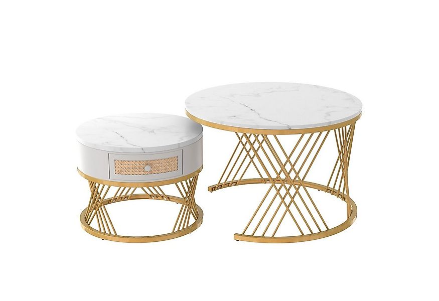 HAUSS SPOLE Couchtisch Couchtisch Satztische Satz rund Kaffeetisch 2er Set günstig online kaufen