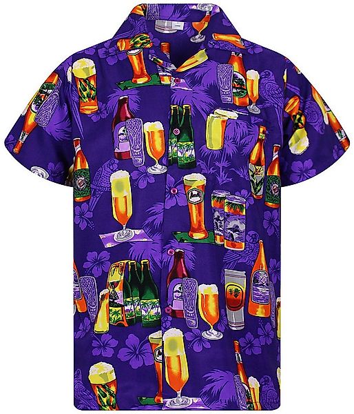 King Kameha Hawaiihemd Beerbottle Funky Hawaii-Hemd Herren Kurzarm Front-Ta günstig online kaufen