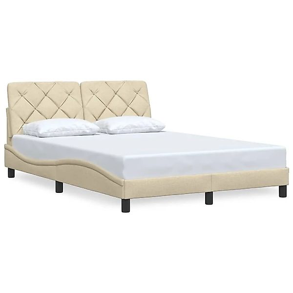 vidaXL Bettgestell Ohne Matratze Creme 140x190 cm Stoff 3310599 günstig online kaufen