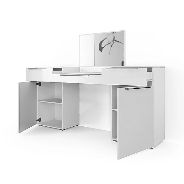 Vicco Schminktisch Lilli, Weiß Hochglanz, 190 cm günstig online kaufen