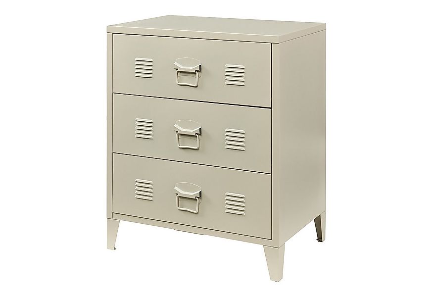 en.casa Mehrzweckschrank »Hämeenlinna« mit 3 Schubladen Stahl Kamelfarben günstig online kaufen