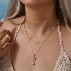 Runde Perlé Perlenkette zarte Kette mit günstig online kaufen
