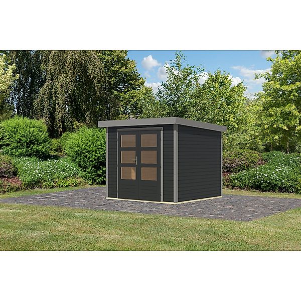 Karibu Gartenhaus Diego 3 C Anthrazit/Graualuminium 209 x 238 x 213 cm günstig online kaufen