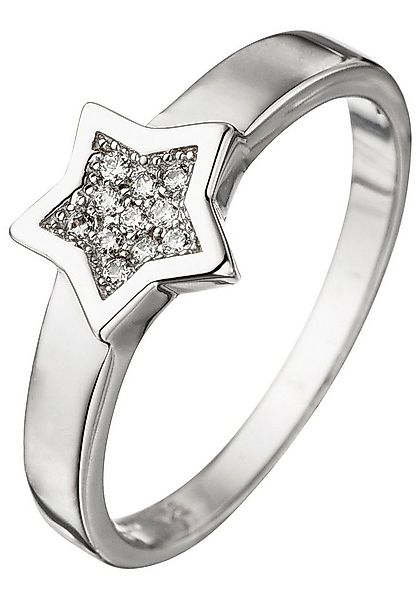 JOBO Silberring Stern, 925 Silber mit 11 Zirkonia günstig online kaufen