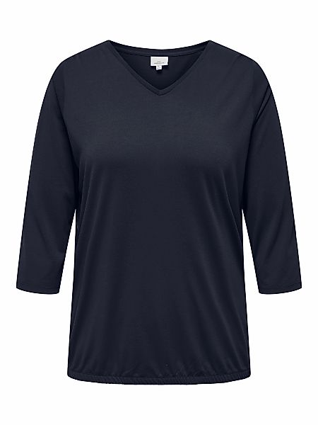 ONLY CARMAKOMA 3/4-Arm-Shirt "CARCARLINNE V-NECK 3/4 TOP JRS BF" günstig online kaufen