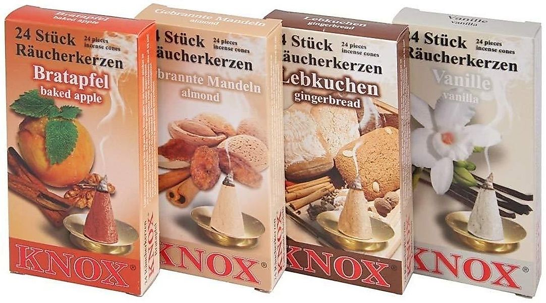 KNOX Duftkerze 4er Set Räucherkerzen Bratapfel, günstig online kaufen