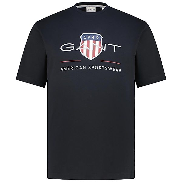 Gant T-Shirt mit Label-Print Farbe schwarz Größe: 5XL günstig online kaufen
