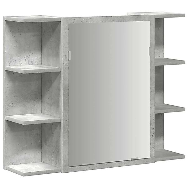 vidaXL Bad-Spiegelschrank Betongrau 80x20,5x64 cm Holzwerkstoff 856035 günstig online kaufen