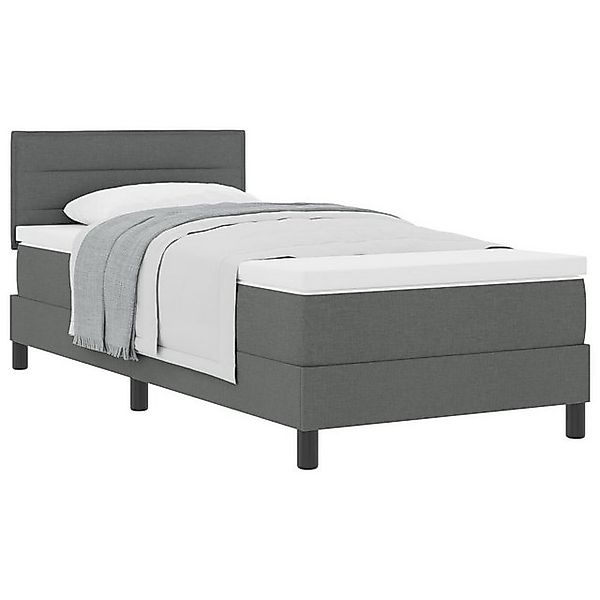 vidaXL Bett Boxspringbett mit Matratze Dunkelgrau 90x200 cm Stoff (1-tlg) günstig online kaufen
