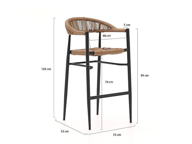 Manifesto Belpasso/Trecenta 150 cm Gartenbar-Set 5-teilig stapelbar günstig online kaufen