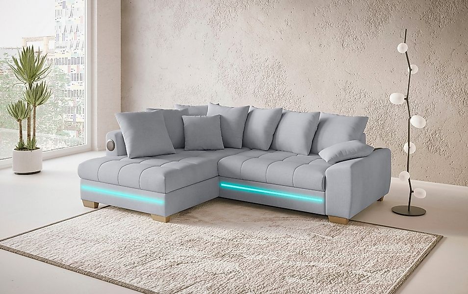 Mr. Couch Ecksofa »Nikita II, L-Form«, mit Kaltschaum, RGB-LED, Soundsystem günstig online kaufen