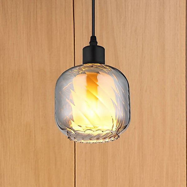 Hängelampe Xia, Ø 14 cm, rauchgrau, Glas günstig online kaufen