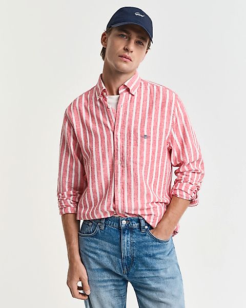 Gant Langarmhemd "REG COTTON/LINEN STRIPED SHIRT" Streifen, luftig, Leinen günstig online kaufen