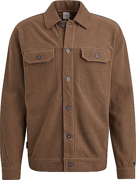 Cast Iron Overshirt Twill Jersey Braun - Größe L günstig online kaufen