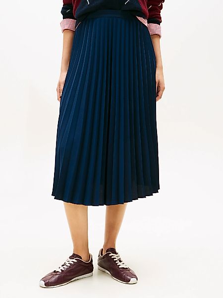 Tommy Hilfiger Plisseerock "FLUID PLEATED PULL ON MIDI SKIRT" günstig online kaufen